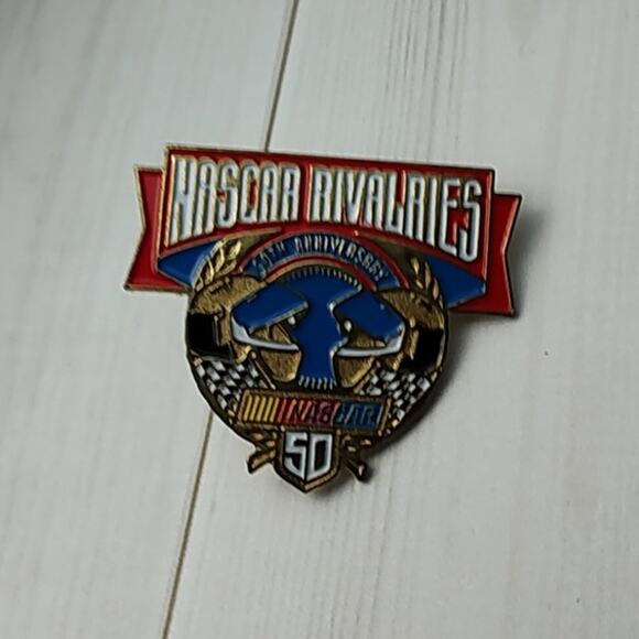NASCAR Rivalries 50th Anniversary 1948 - 1998 Racing Race Car Racecar Pin Button - Picture 1 of 2